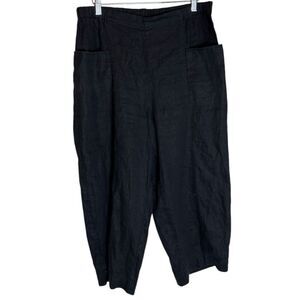 Habitat Linen Capri Pull On Pants Black Size Medium